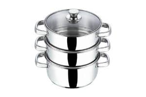 Vinod Stainless Steel 3 Tier Steamer with Glass Lid
