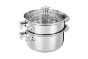 Amazon Brand - Solimo Stainless Steel Induction Bottom Steamer/Modak/Momo Maker with Glass Lid