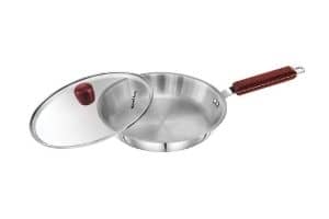 Hawkins Tri-Ply Stainless Steel Induction Compatible Frying Pan with Glass Lid