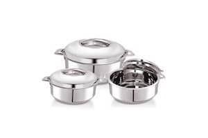 WARMEO Stainless Steel Solid Casserole, Set of 3