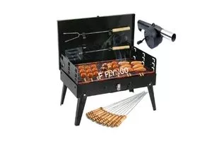 FLYNGO Portable Briefcase Style Charcoal Barbeque and Tandoor Grill