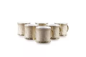 Saaikee Cups Tea Set of 6 Diamond Luxury Golden Coffee Cups
