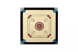 Noorah Collection Wooden Round Pocket Carrom Board